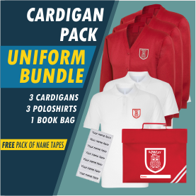 Bundle offer of 3 Cardigans, 3 poloshrts and a Book Bag! FREE name tapes