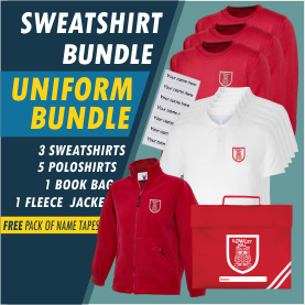 Bundle offer of 3 Sweatshirt, 5 poloshrts, 1 Fleece Jacket and a Book Bag! FREE name tapes